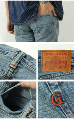 Load image into Gallery viewer, EIGHT-G 15oz Selvedge Denim Tight Straight Jeans Real Distressed Model 602-RD4
