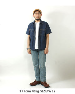 EIGHT-G 15oz Selvedge Denim Tight Straight Jeans Real Distressed Model 602-RD4