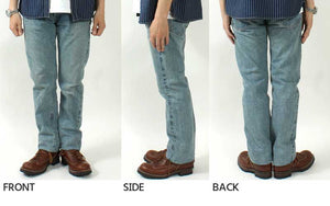 EIGHT-G 15oz Selvedge Denim Tight Straight Jeans Real Distressed Model 602-RD4