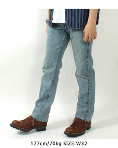 EIGHT-G 15oz Selvedge Denim Tight Straight Jeans Real Distressed Model 602-RD4