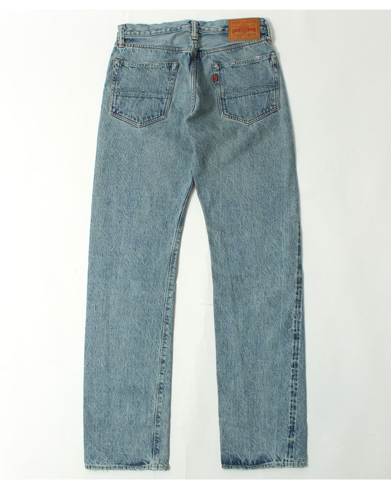 EIGHT-G 15oz Selvedge Denim Tight Straight Jeans Real Distressed Model 602-RD4