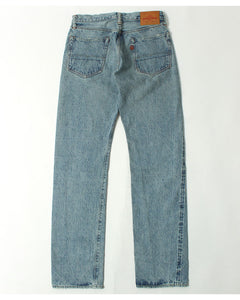 EIGHT-G 15oz Selvedge Denim Tight Straight Jeans Real Distressed Model 602-RD4