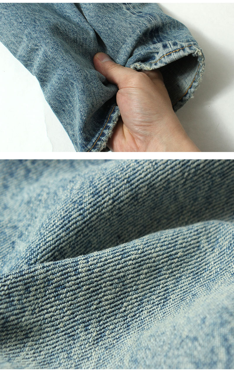 EIGHT-G 15oz Selvedge Denim Tight Straight Jeans Real Distressed Model 602-RD4