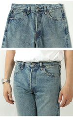 Load image into Gallery viewer, EIGHT-G 15oz Selvedge Denim Tight Straight Jeans Real Distressed Model 602-RD4
