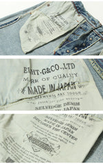 Load image into Gallery viewer, EIGHT-G 15oz Selvedge Denim Tight Straight Jeans Real Distressed Model 602-RD4
