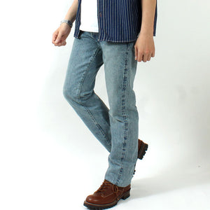 EIGHT-G 15oz Selvedge Denim Tight Straight Jeans Real Distressed Model 602-RD4