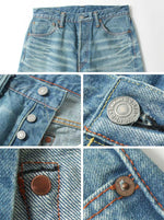 画像をギャラリービューアに読み込む, Eight-G Lot,602-RV2 Vintage Style 15oz Tight Fit Jeans(Weathered)
