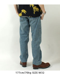 EIGHT-G Rokumaru Series Loose Fit Straight Legs Realistic Distressed Model 605-RD4(40.42inch))
