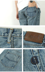 Load image into Gallery viewer, EIGHT-G Rokumaru Series Loose Fit Straight Legs Realistic Distressed Model 605-RD4(40.42inch))
