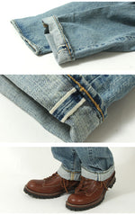 Load image into Gallery viewer, EIGHT-G Rokumaru Series Loose Fit Straight Legs Realistic Distressed Model 605-RD4

