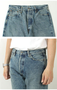 EIGHT-G Rokumaru Series Loose Fit Straight Legs Realistic Distressed Model 605-RD4