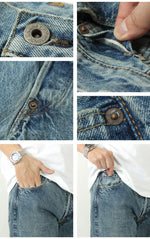 Load image into Gallery viewer, EIGHT-G Rokumaru Series Loose Fit Straight Legs Realistic Distressed Model 605-RD4(40.42inch))
