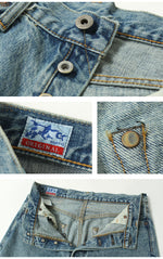 Load image into Gallery viewer, EIGHT-G Rokumaru Series Loose Fit Straight Legs Realistic Distressed Model 605-RD4(40.42inch))
