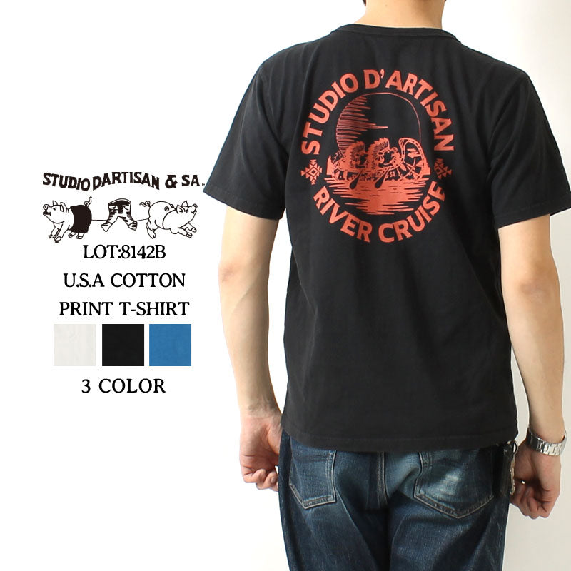 Studio D'artisan Lot.8142B U.S.A. Cotton Print T-Shirt