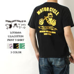 画像をギャラリービューアに読み込む, Studio D&#39;artisan Lot,8149A USA COTTON PRINT S/S T-SHIRT &quot;MOTOR CYCLE&quot;
