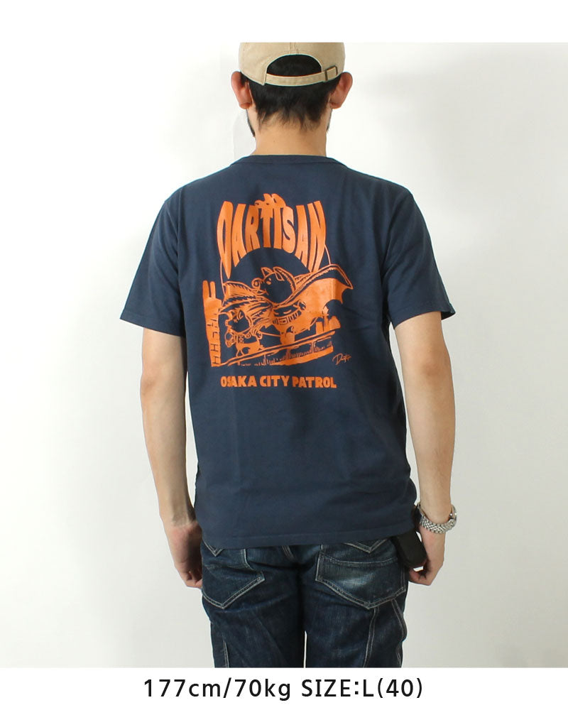 STUDIO D'ARTISAN 8180B USA COTTON PRINT S/S T-SHIRT "OSAKA CITY PATROL"