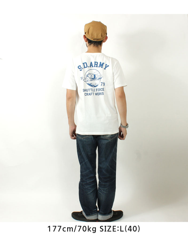 STUDIO D'ARTISAN 8182B USA COTTON PRINT S/S T-SHIRT "S.D.ARMY"
