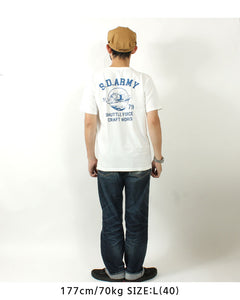 STUDIO D'ARTISAN 8182B USA COTTON PRINT S/S T-SHIRT "S.D.ARMY"