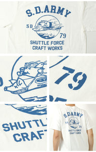STUDIO D'ARTISAN 8182B USA COTTON PRINT S/S T-SHIRT "S.D.ARMY"