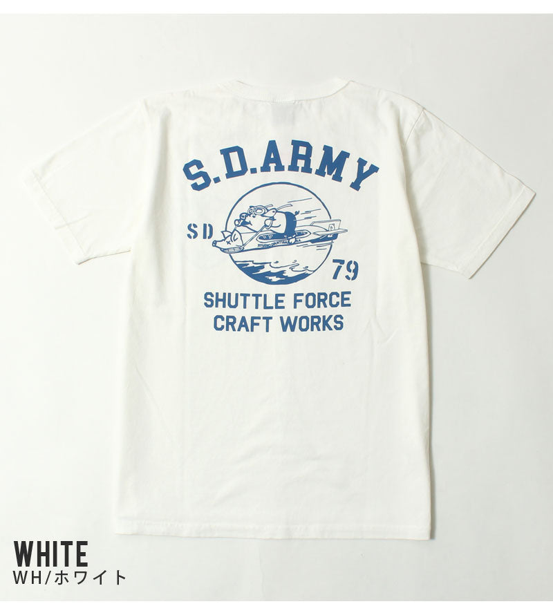 STUDIO D'ARTISAN 8182B USA COTTON PRINT S/S T-SHIRT "S.D.ARMY"