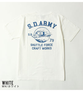 STUDIO D'ARTISAN 8182B USA COTTON PRINT S/S T-SHIRT "S.D.ARMY"