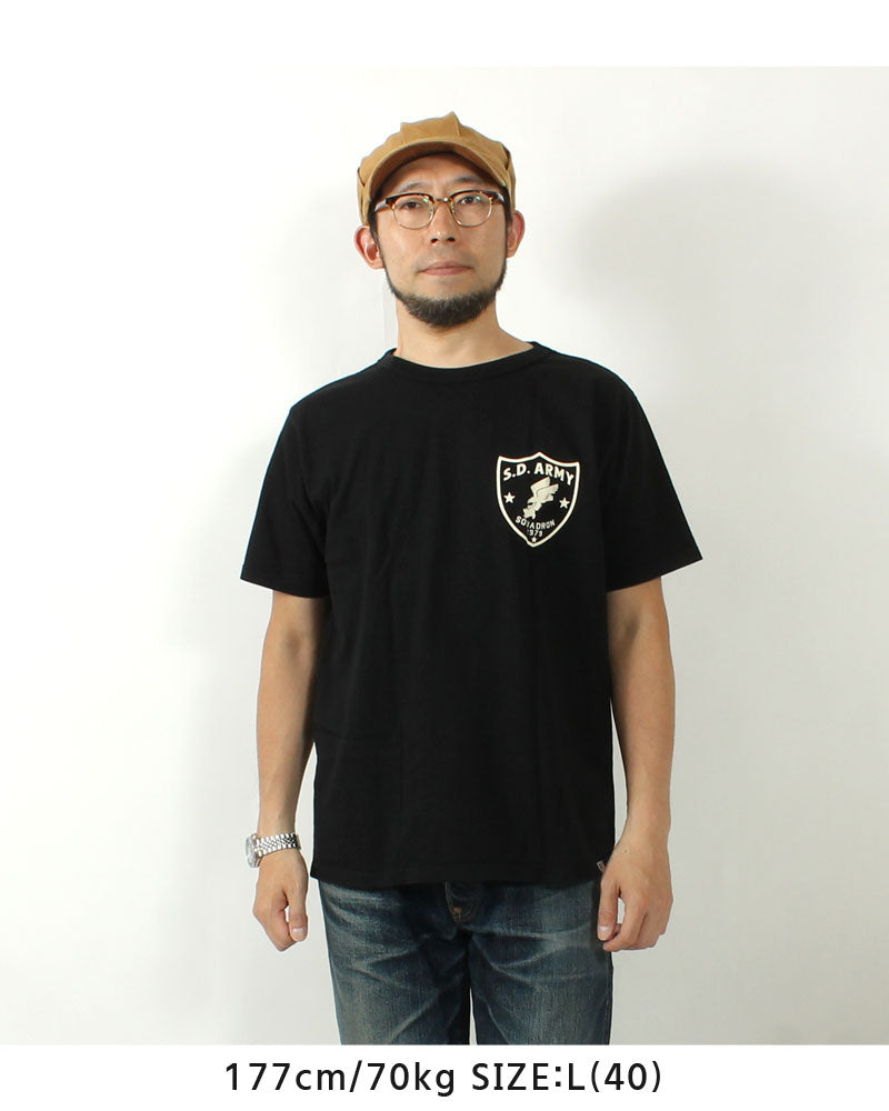 STUDIO D'ARTISAN 8182B USA COTTON PRINT S/S T-SHIRT "S.D.ARMY"