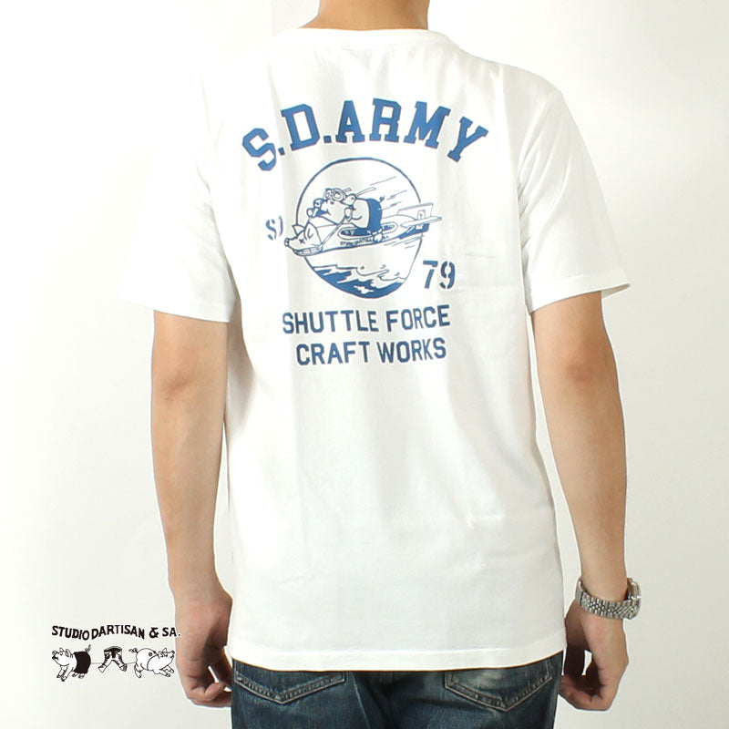 STUDIO D'ARTISAN 8182B USA COTTON PRINT S/S T-SHIRT "S.D.ARMY"