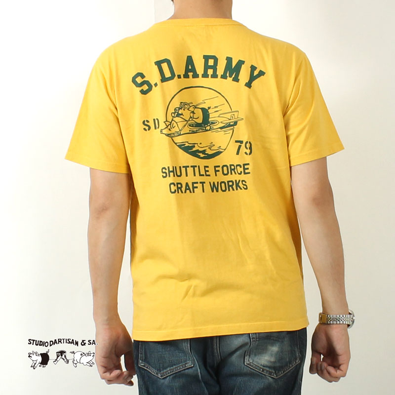 STUDIO D'ARTISAN 8182B USA COTTON PRINT S/S T-SHIRT "S.D.ARMY"