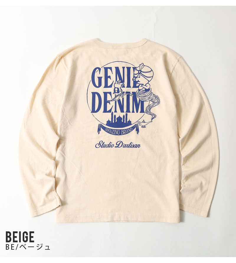 STUDIO D'ARTISAN Printed long-sleeved T-shirt"GENIE DENIM" 8195A