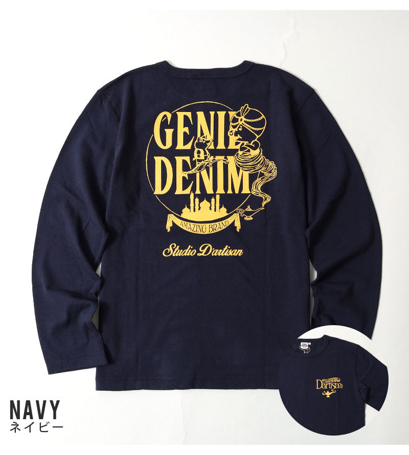 STUDIO D'ARTISAN Printed long-sleeved T-shirt"GENIE DENIM" 8195A