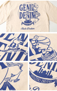 STUDIO D'ARTISAN Printed long-sleeved T-shirt"GENIE DENIM" 8195A