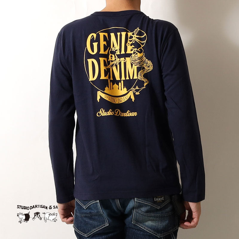 STUDIO D'ARTISAN Printed long-sleeved T-shirt"GENIE DENIM" 8195A