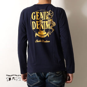 STUDIO D'ARTISAN Printed long-sleeved T-shirt"GENIE DENIM" 8195A
