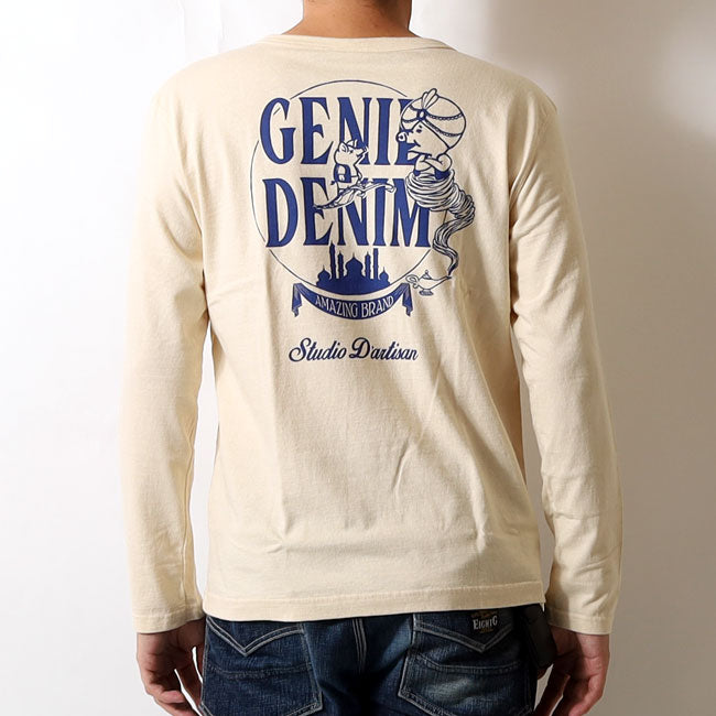 STUDIO D'ARTISAN Printed long-sleeved T-shirt"GENIE DENIM" 8195A