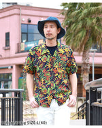 Load image into Gallery viewer, EIGHT-G 8AS-10 "WAIKIKI LEAF &amp; FISH" Rayon Hawaiian shirt
