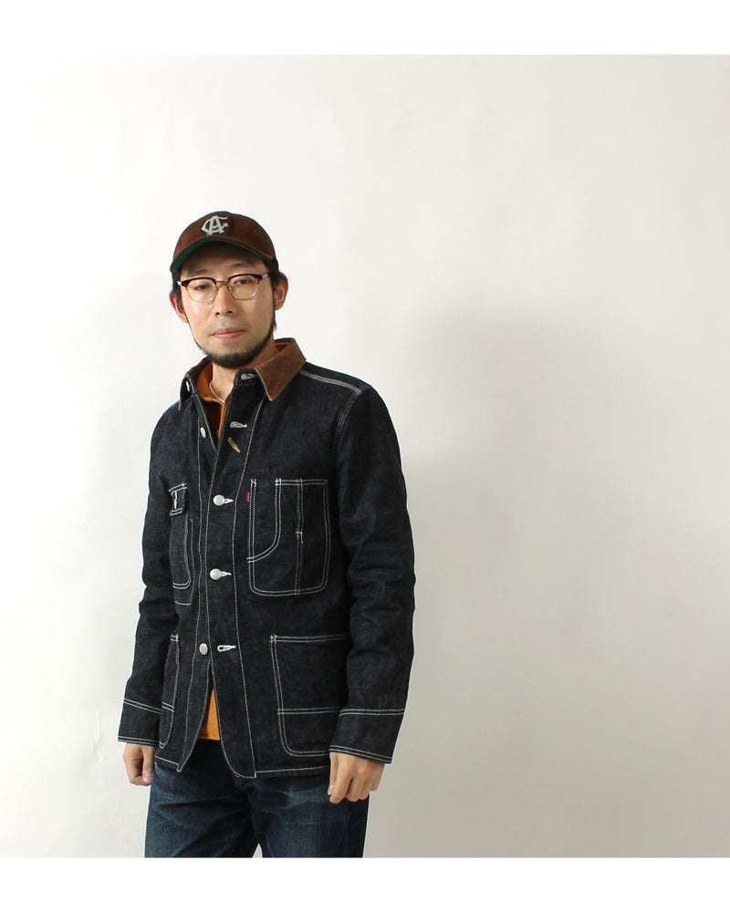 ジャケット・アウター HAWAIIAN DENIM STAND COLLAR SHIRT JACKET Eight-G Lot,8JK-01A Denim Shirt Jacket(Corduroy Coller