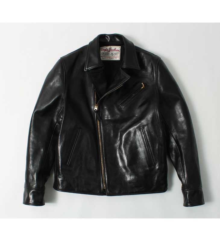 Vintage lether jacket A2 full black M素材牛皮ポリエステル