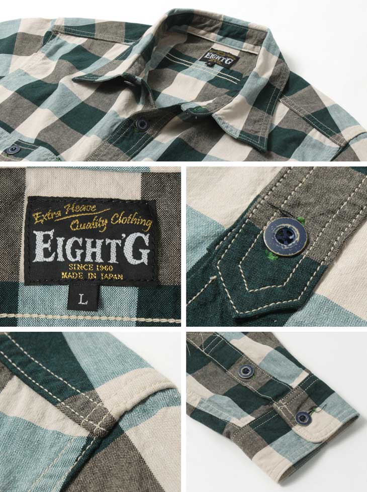 Eight-G Lot,8LS-01 Long Sleeve Denim Work Shirt