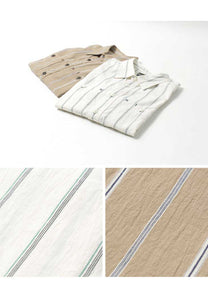 Eight-G Lot,8LS-65 4.5oz Organic Cotton Stripe Work Shirt