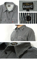 Load image into Gallery viewer, Eight-G Lot,8LS-74 Hickory Stripe Work Shirt
