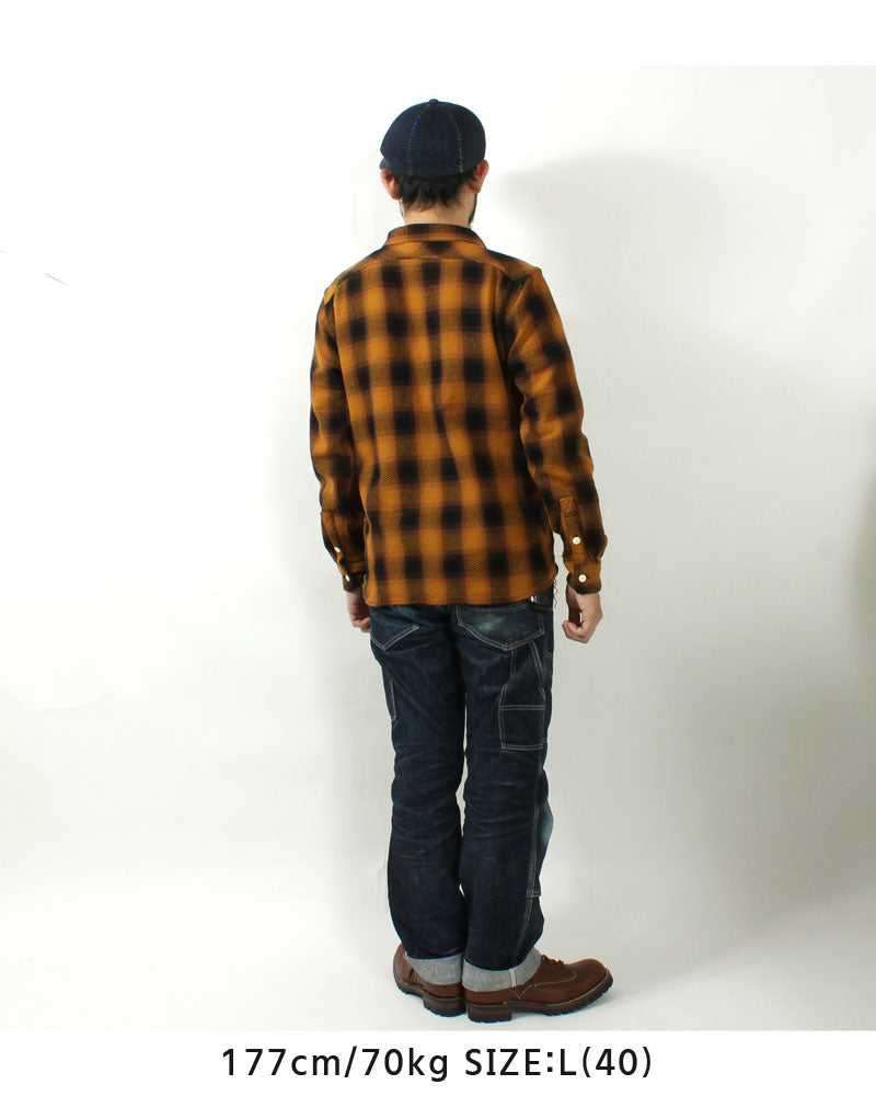 EIGHT-G 8LS-77 Heavy twill flannel work shirt