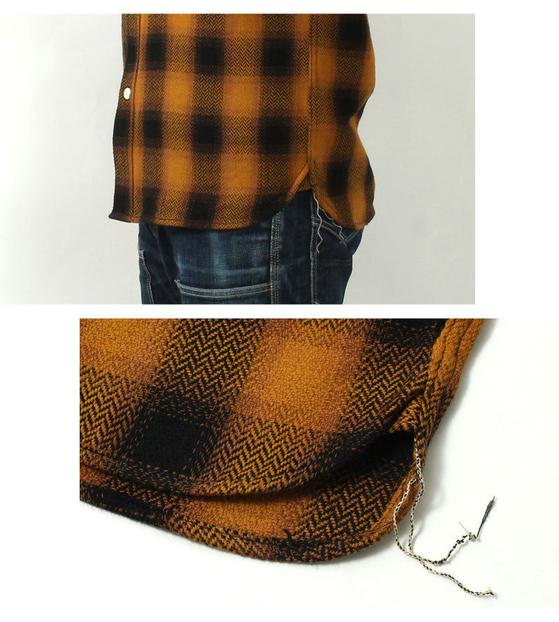 EIGHT-G 8LS-77 Heavy twill flannel work shirt