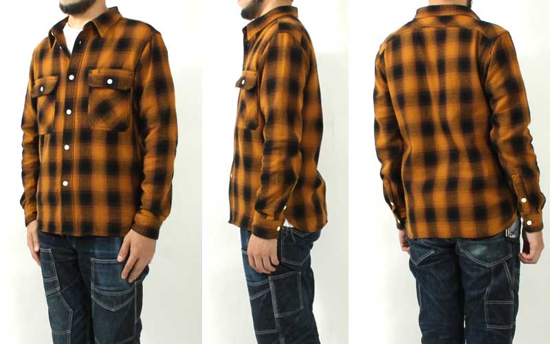 EIGHT-G 8LS-77 Heavy twill flannel work shirt