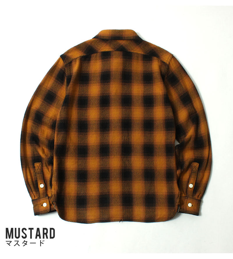 EIGHT-G 8LS-77 Heavy twill flannel work shirt