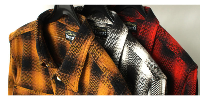 EIGHT-G 8LS-77 Heavy twill flannel work shirt