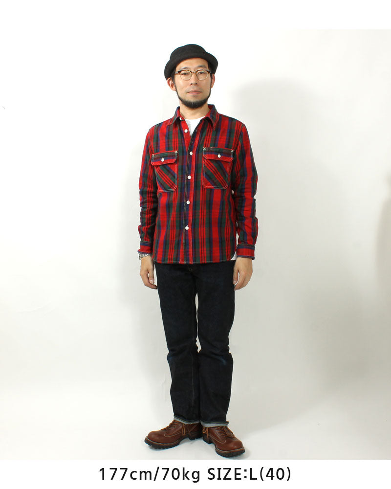 EIGHT-G  8LS-78 Heavy twill flannel work shirt