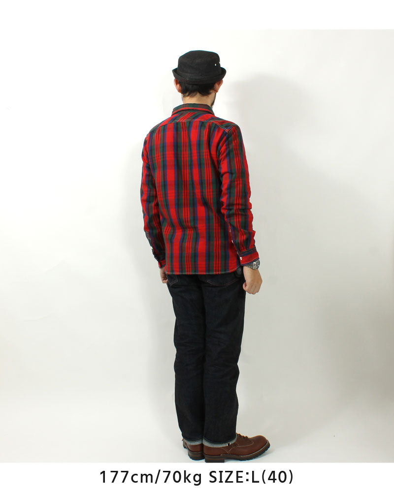 EIGHT-G  8LS-78 Heavy twill flannel work shirt