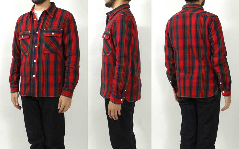 EIGHT-G  8LS-78 Heavy twill flannel work shirt