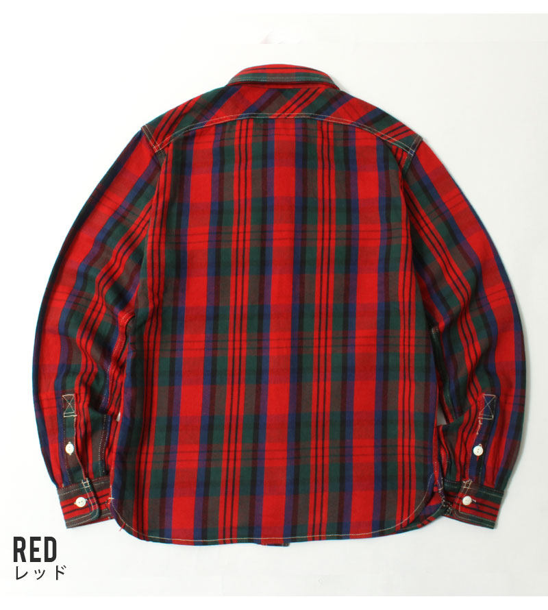 EIGHT-G  8LS-78 Heavy twill flannel work shirt