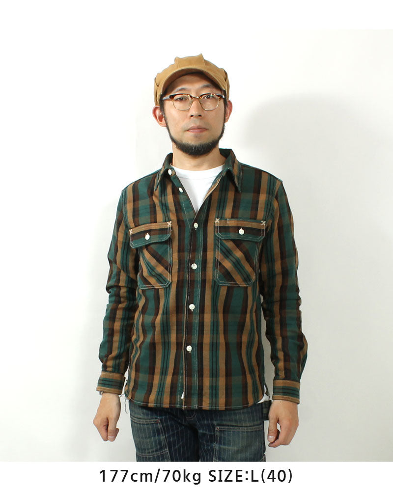 EIGHT-G  8LS-78 Heavy twill flannel work shirt